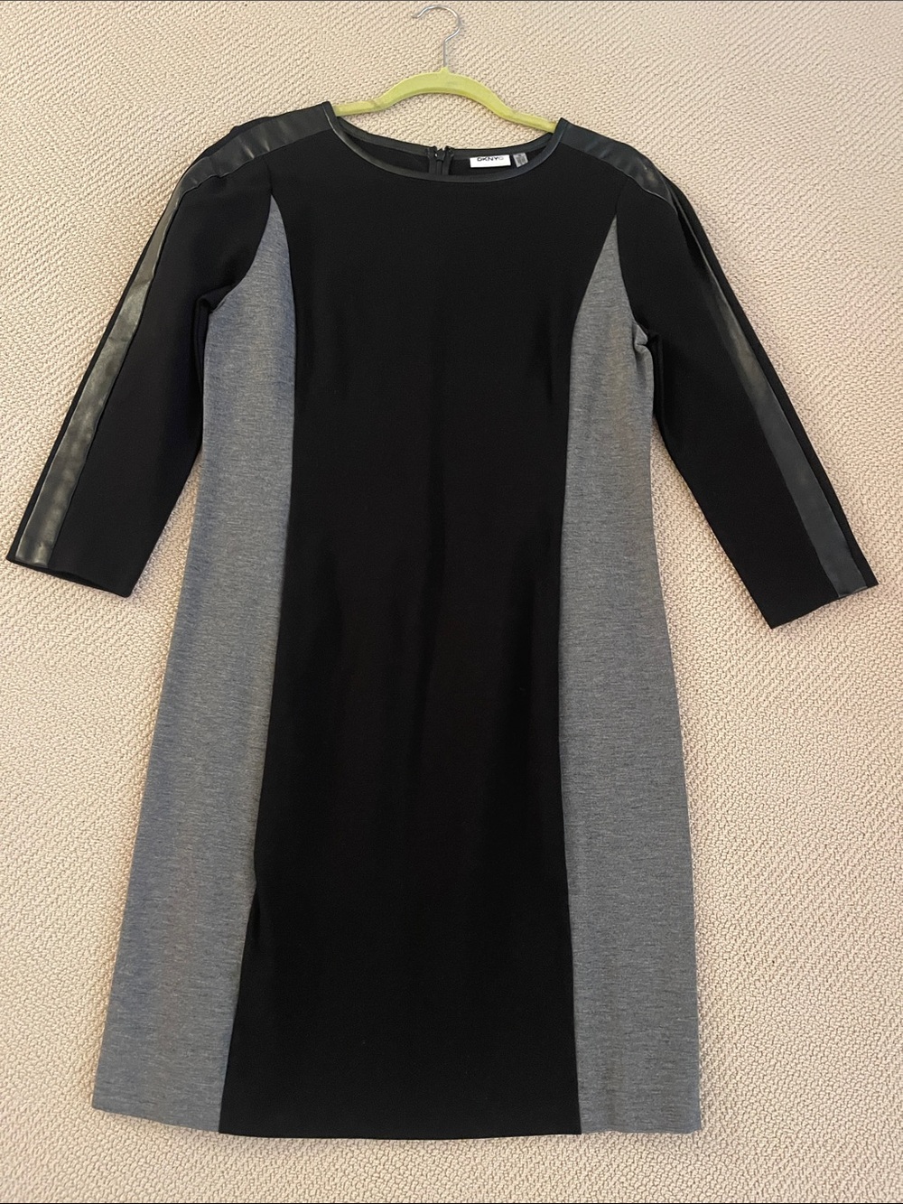 DKNYC Black and Gray Color-Block Sheath Dress